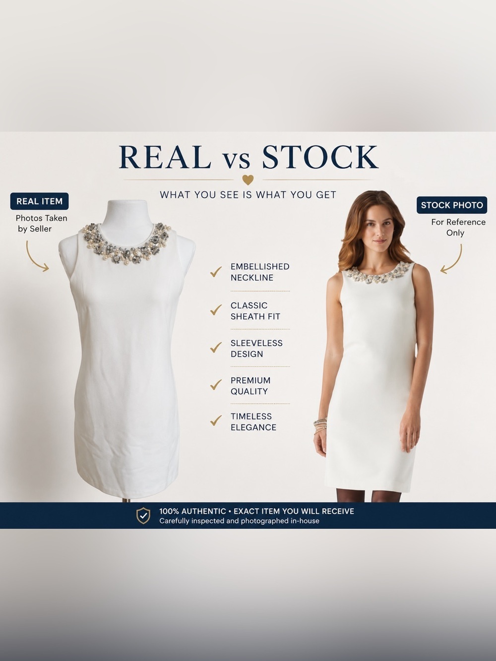 WHBM Ivory Embellished Sheath Dress Sz 2 Bridal Shower Cocktail